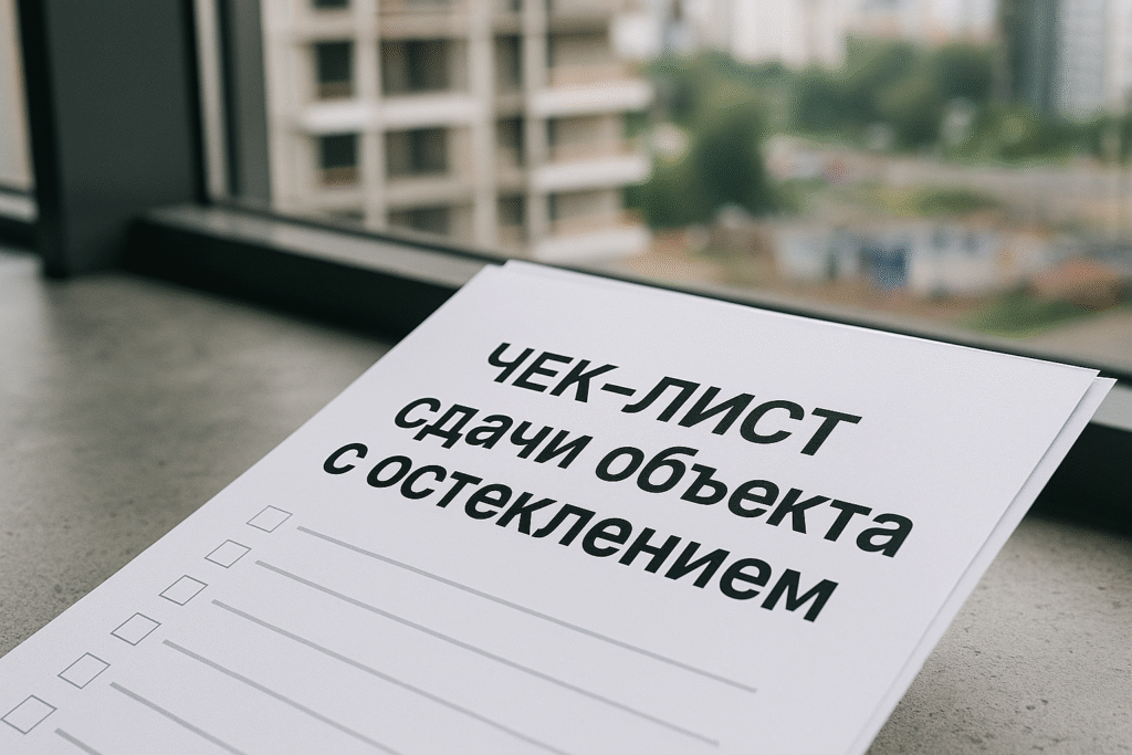 Чек лист для сдачи объекта с остеклением